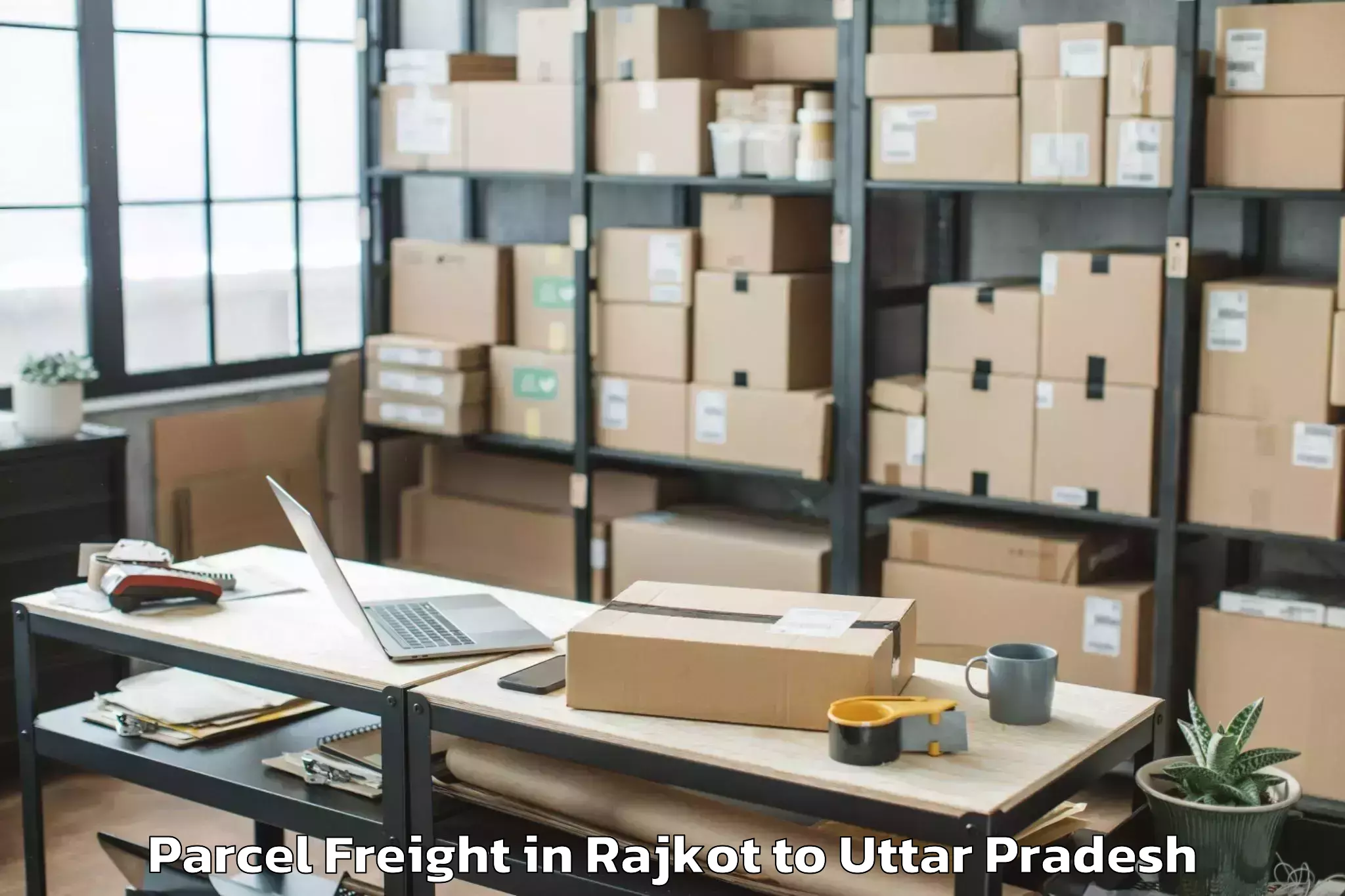 Expert Rajkot to Phoolpur Parcel Freight